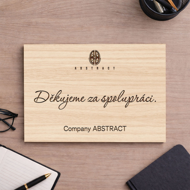 Děkovná tabulka s logem a textem na míru