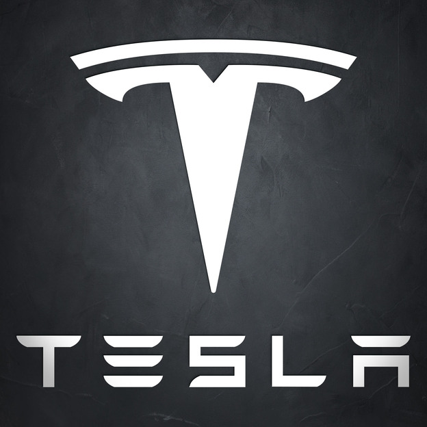 Wooden Car Sign on the Wall - Tesla