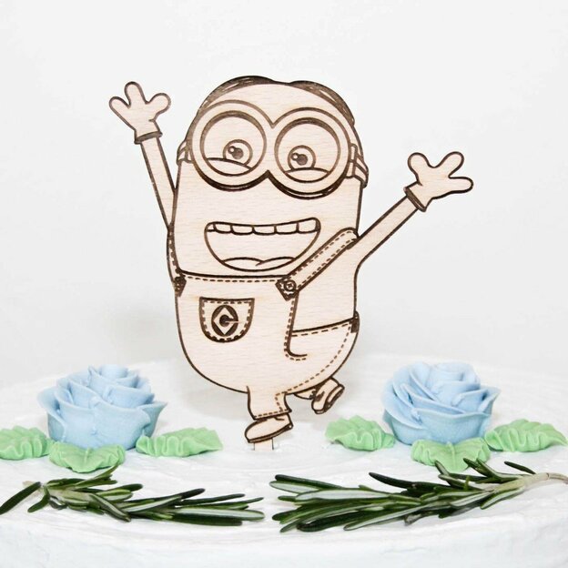Drevená figúrka na tortu - Mimoni