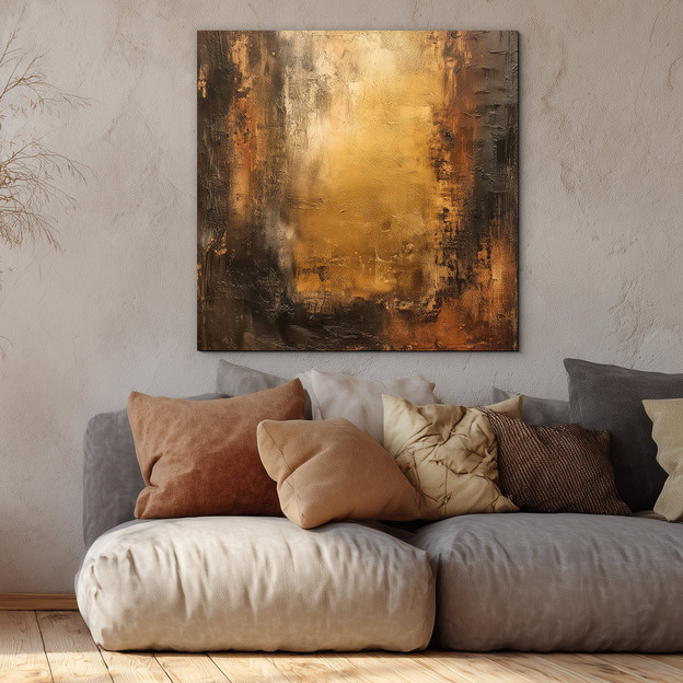 Farebný abstraktný obraz - Zlatá patina