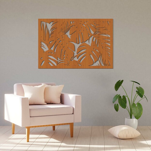 Wooden Wall Decoration - Tropical Leaves