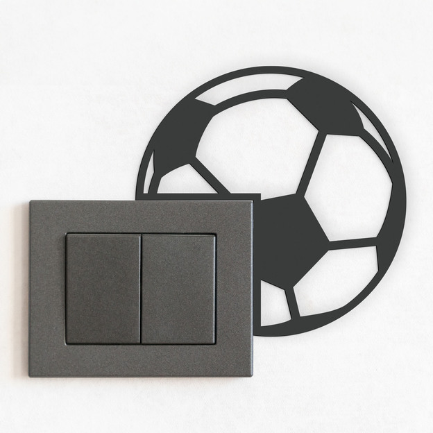 Wooden Wall Sticker around the Power Plug - Football Ball