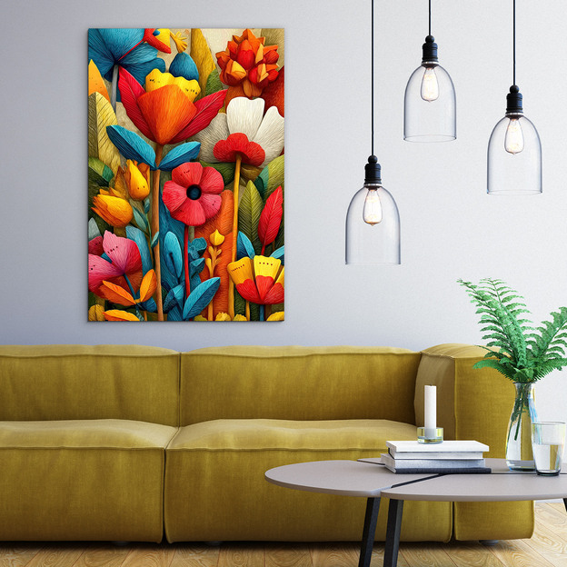 Colorful painting of flowers