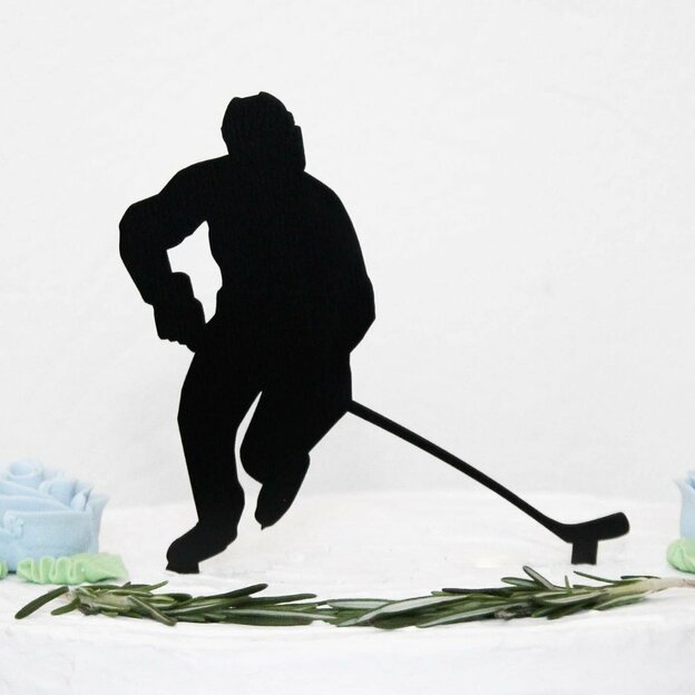 Drevený zápich na tortu s menom - Hokejista