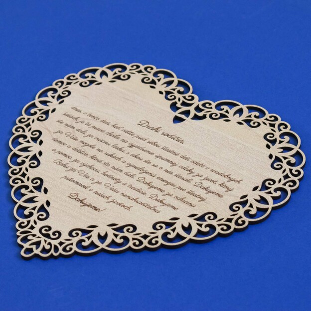 Poďakovanie - Drevené srdiečko s vlastným textom 