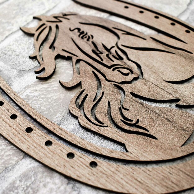 Wooden Wall Art - Horse in Horseshoe