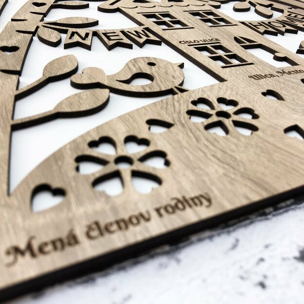 Wooden Wall Art with Custom Text - Our Home