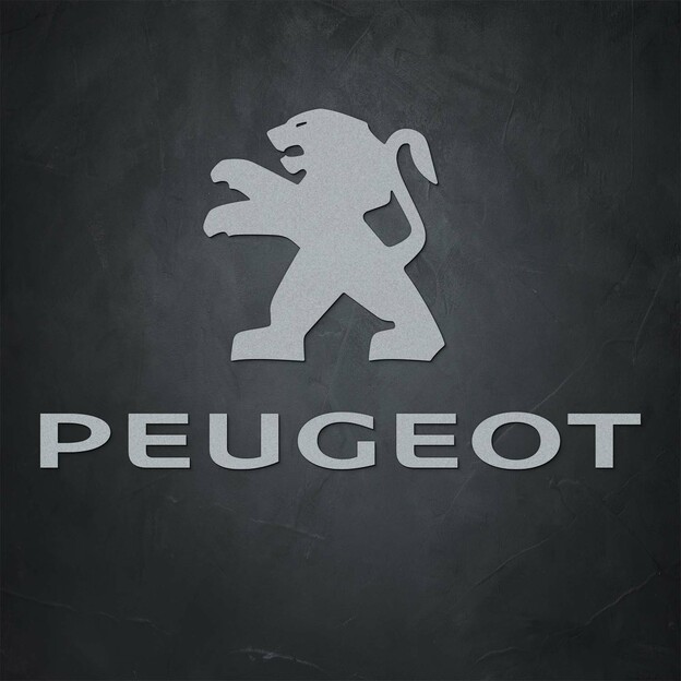 Wooden Inscription and Logo - Peugeot
