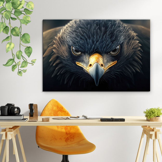 Colorful painting on wood - Eagle
