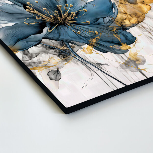 Fából készült virág kép a hálószobába - Kék szenvedély