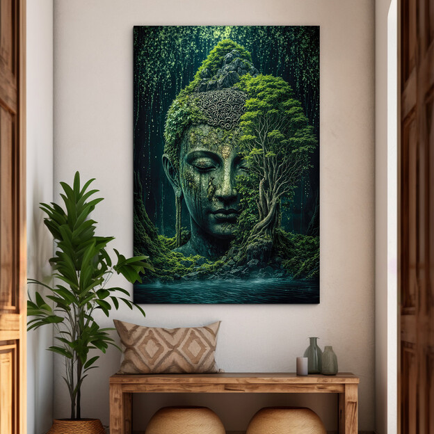 Dřevěný obraz Buddhy - Zrozený z lesa
