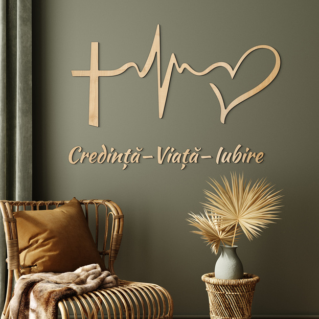 Autocolant de perete - Credință, Viață, Iubire