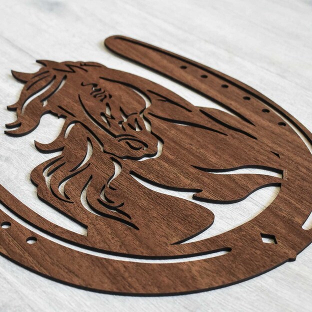 Wooden Wall Art - Horse in Horseshoe