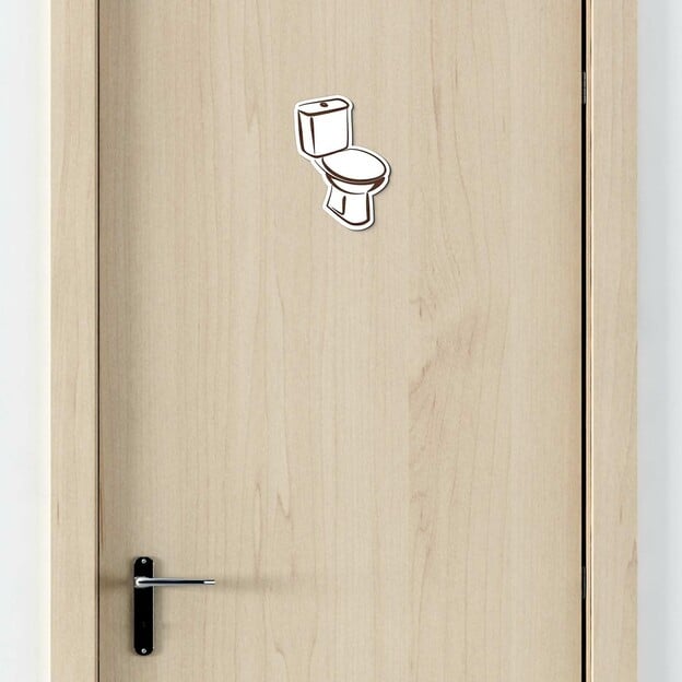 Wooden Door Sign - WC + Bathroom 