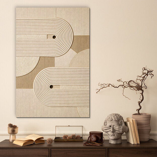 Boho textured painting - Woven arches
