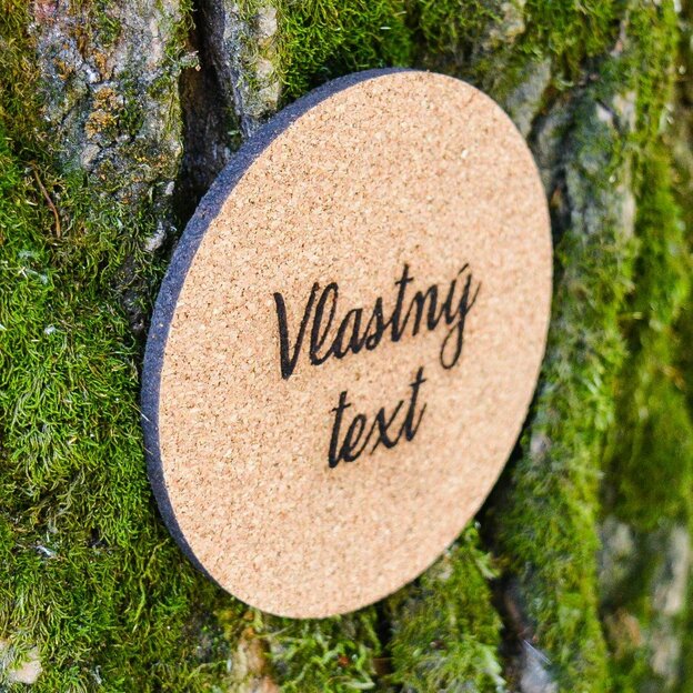 Korková podložka pod pohár na mieru - s vlastným textom