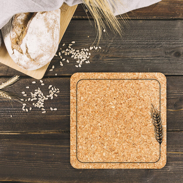 Square Cork Trivet - Barley