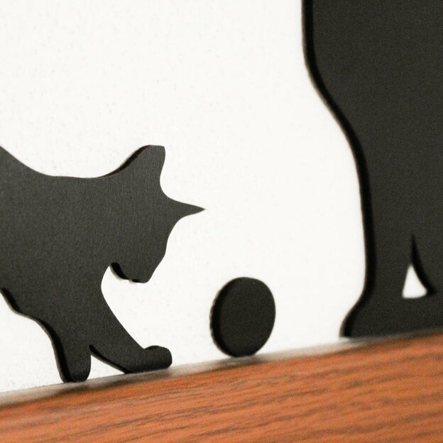 Wooden Wall Sticker - 2 Cats