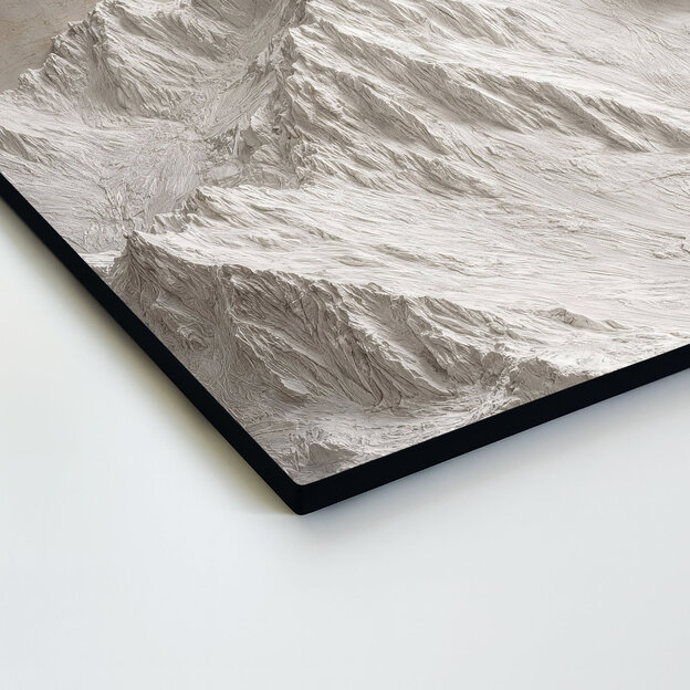 Drevený obraz - Biele abstraktné hory