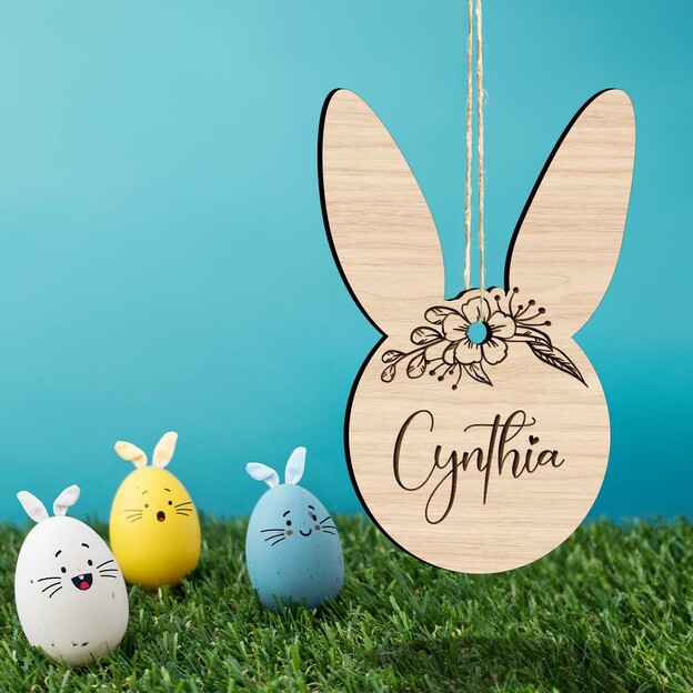Wooden Bunny with Personalized Name