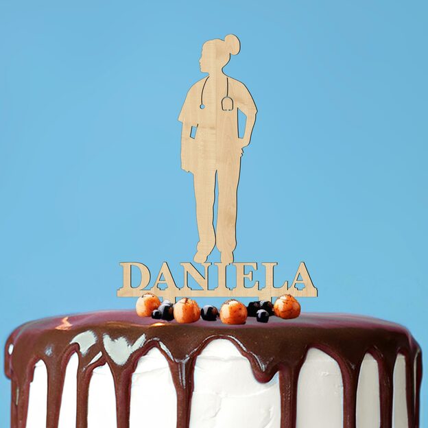 Torta dísz névvel - Nővér/Orvos