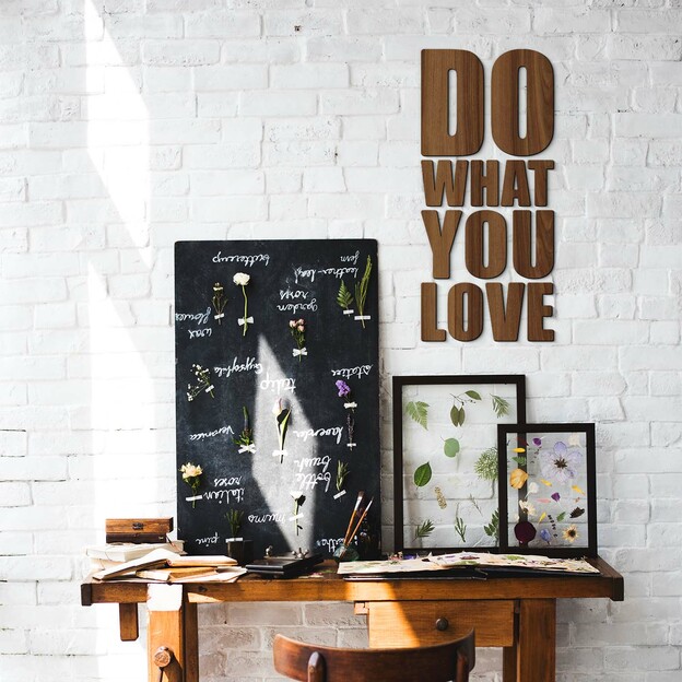Wooden 3D Wall Sticker - DO WHAT YOU LOVE