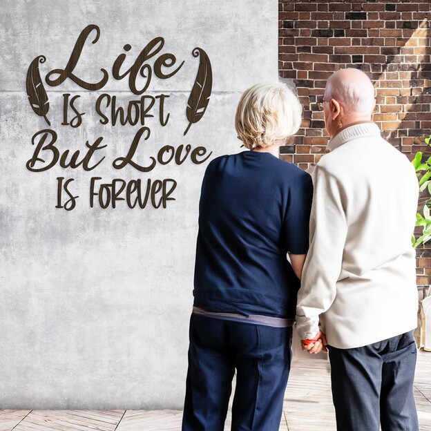 Wooden Sticker on the Wall - Life Motto 