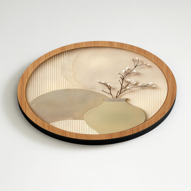 Kruhový zen obraz - Natural