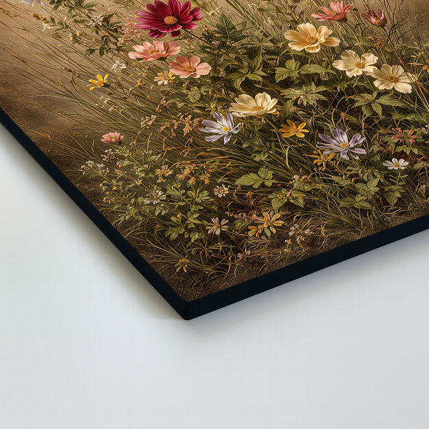 Fából készült falikép a konyhába - A réti virágok szépsége