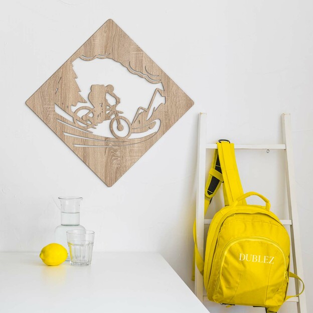 Wooden Wall Art - Mountain Biking