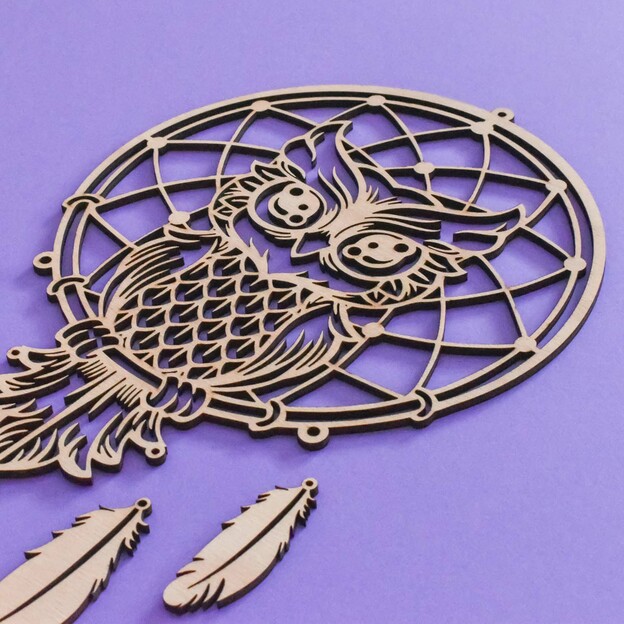 Wooden Dream Catcher - Owl