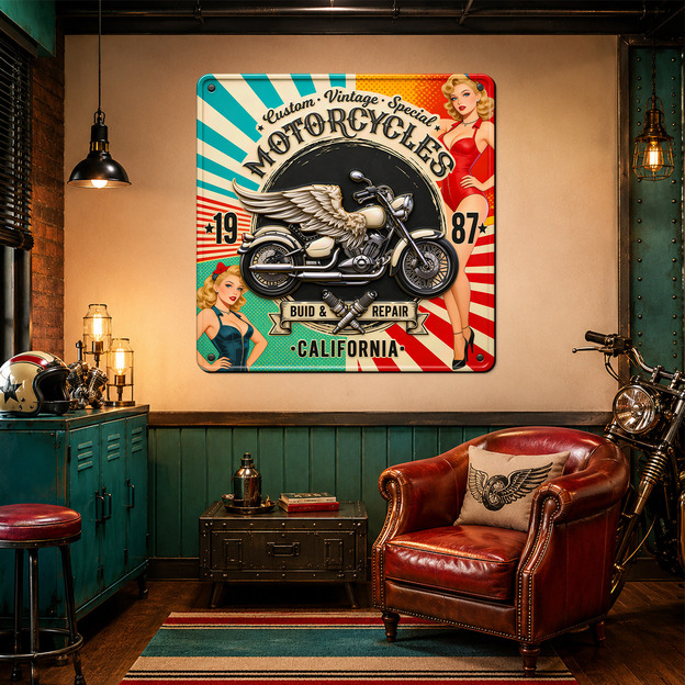 Americký retro obraz - California Motorcycles