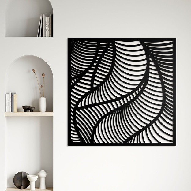 Vyřezávaný abstraktní obraz - Pouštní duny