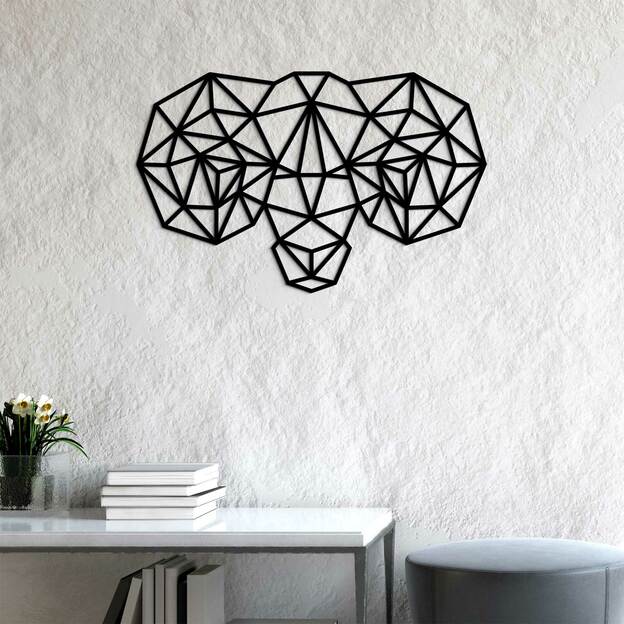 Wooden Polygonal Wall Art - Aries Sign