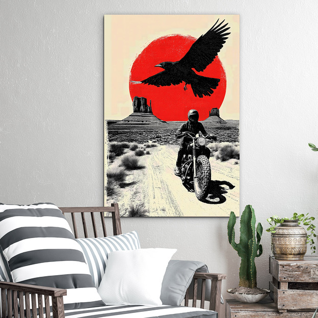 Retro poster on wood - Rebellion on the road