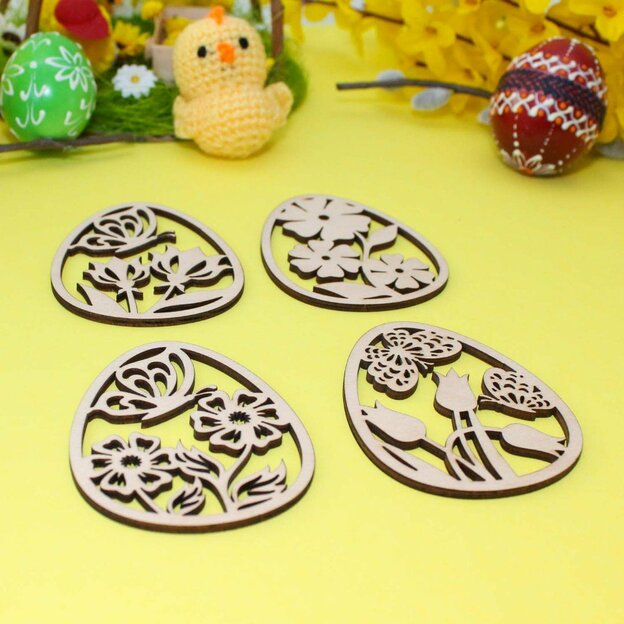 Wooden Easter Eggs - Set of 4