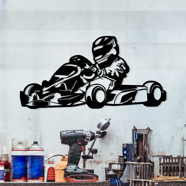 Egyedi Számozott fa kép - Gokart