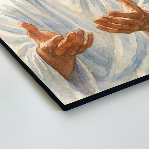 Colorful wooden picture - Jesus is calling you