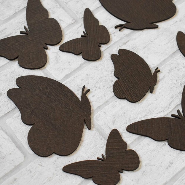 Wooden Sticker - Butterflies on the Wall 8 pcs