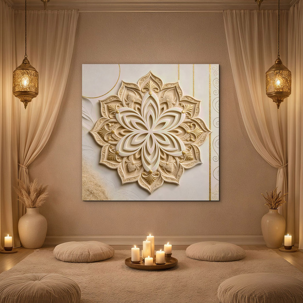 Golden glamour mandala - Kvet