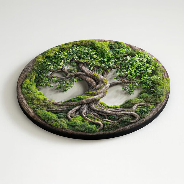 Arborele Vieții cu mușchi - Imitatie de lux din lemn