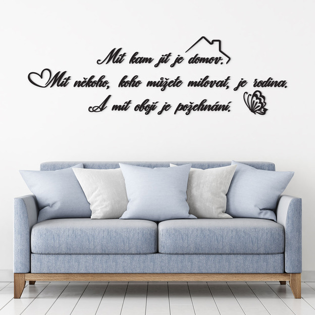 Dřevěný citát o lásce k rodině