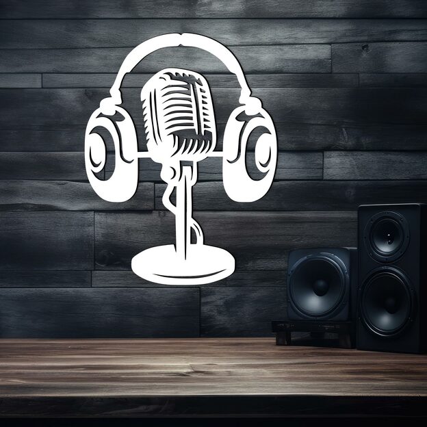 Wooden Wall Art - Microphone