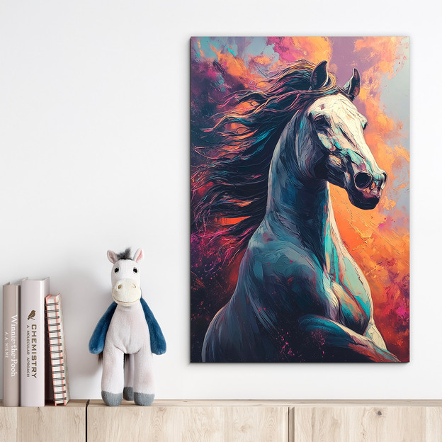 Modern colorful painting of a horse