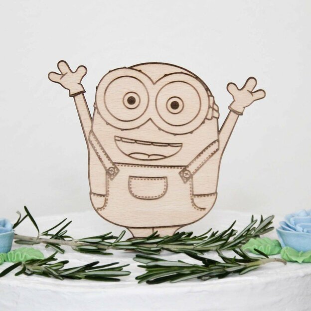Drevená figúrka na tortu - Mimoň