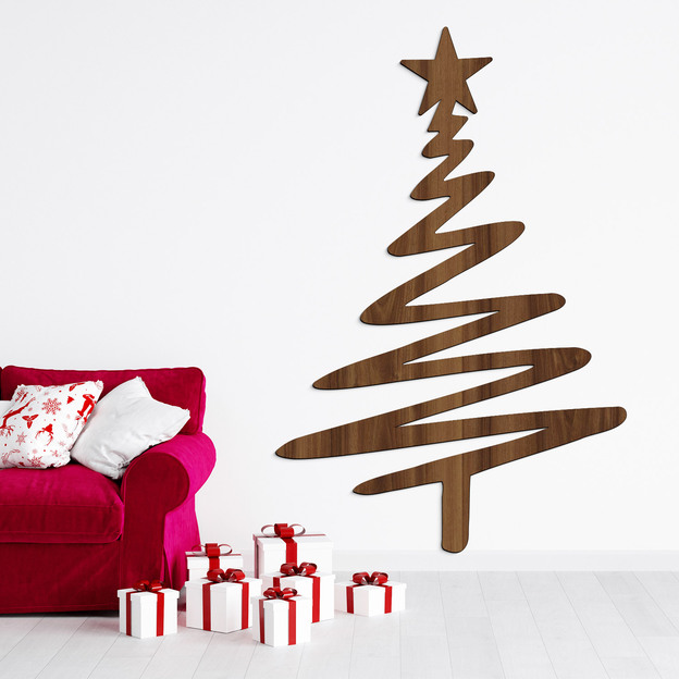 Modern Christmas tree on the wall