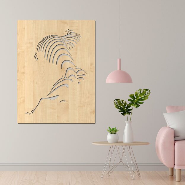 Modern Wall Art from Wood - Elegant curves