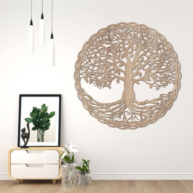 Wooden Tree of Life on the Wall - Oak