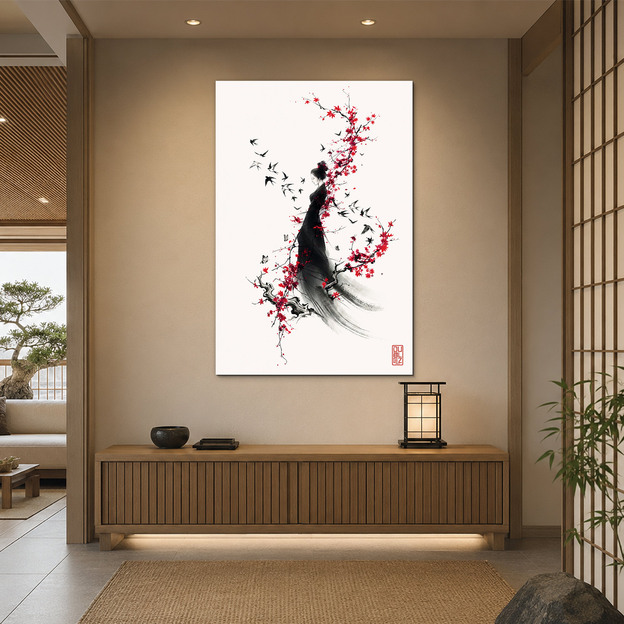 Obraz do spálne feng shui - Japonská žena