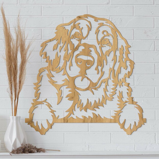 Wooden Sticker of a Dog - Golden Retriever
